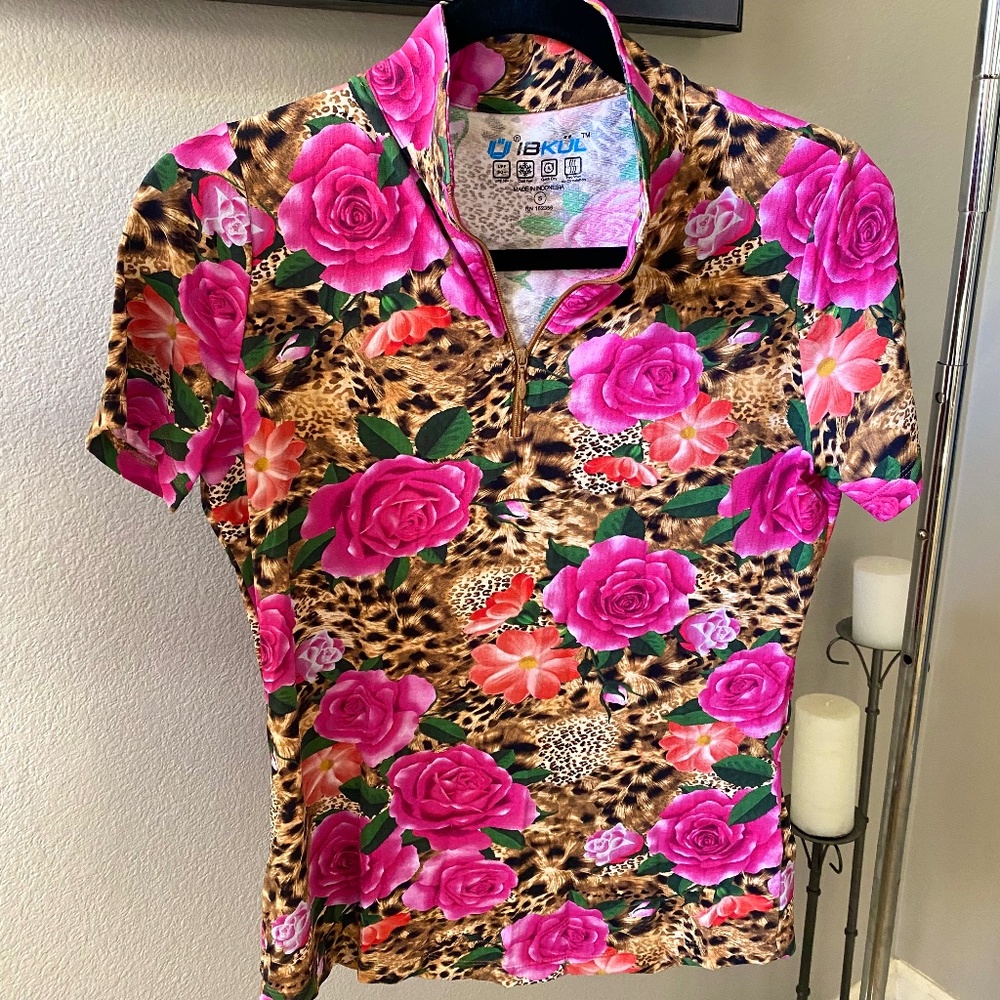 IBKUL | Flower Golf Polo | Women’s Golf Polo | Size S